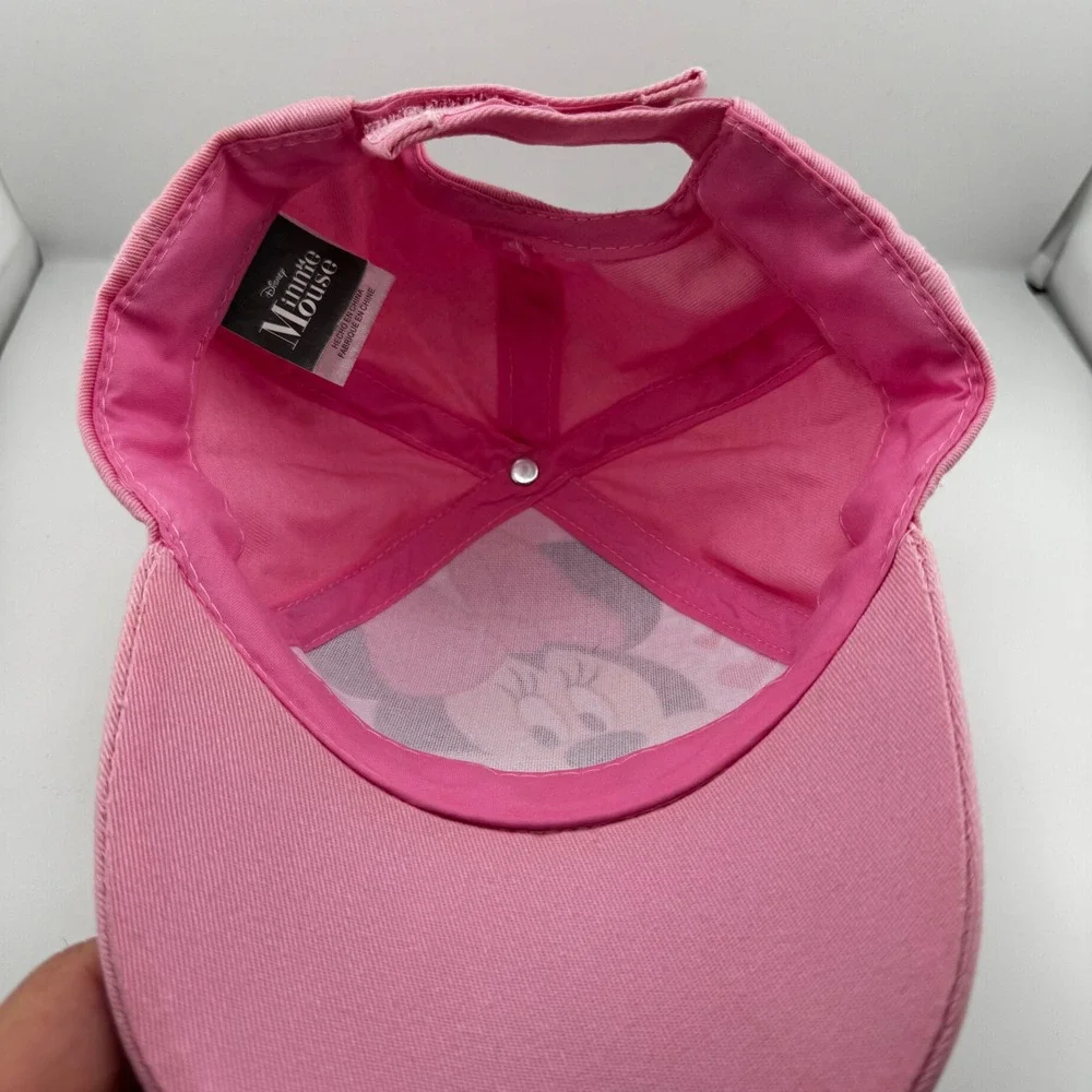 Disney Minnie Mouse Baseball Cap Kids Girls One Size Pink Heart Polka Dot Good